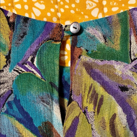 Vintage 80s purple, green and teal blouse - Picture 9 of 10